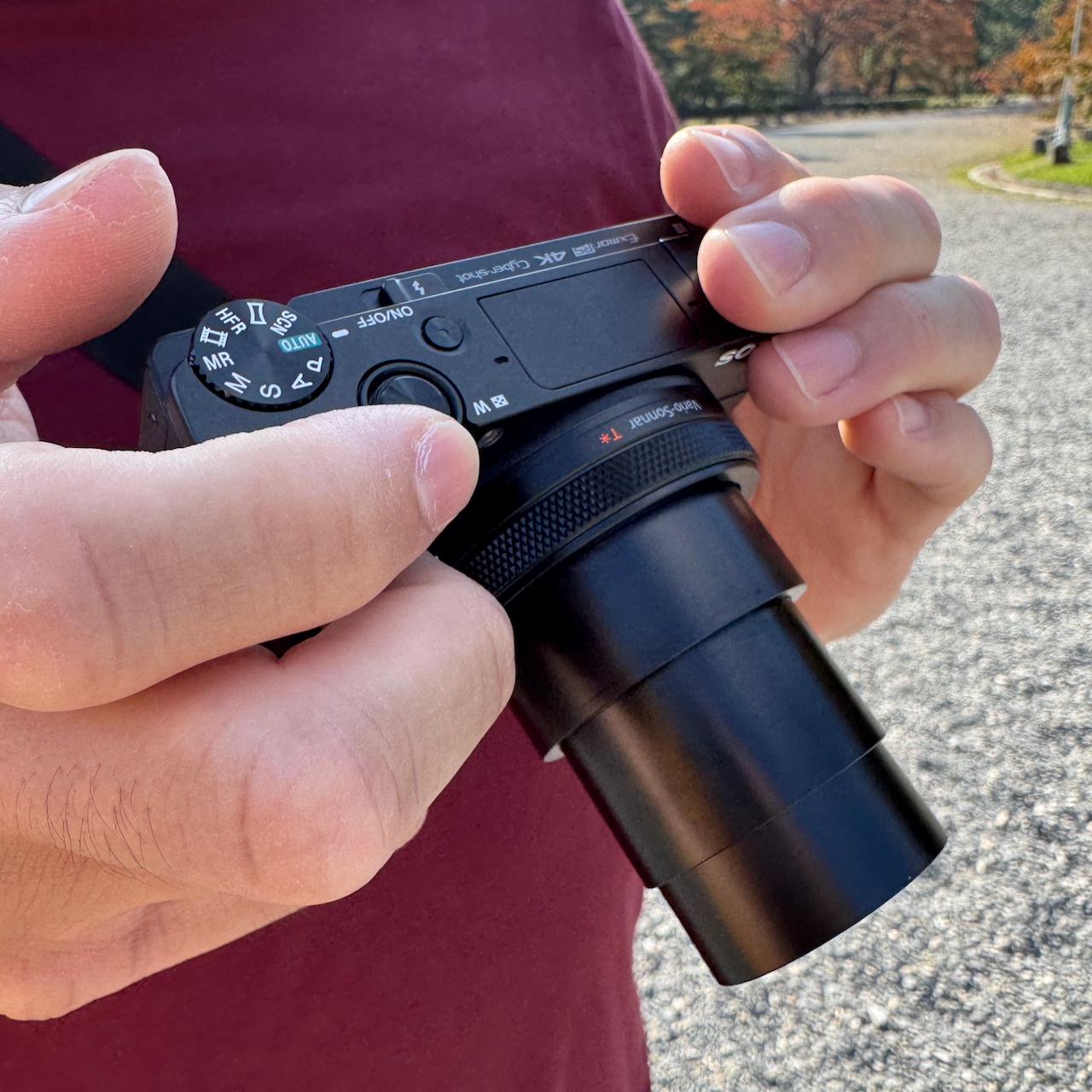 Picture of the Sony camera's extended zoom lense